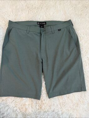 Travis Mathew Mens Sea foam Green Flat Front Shorts